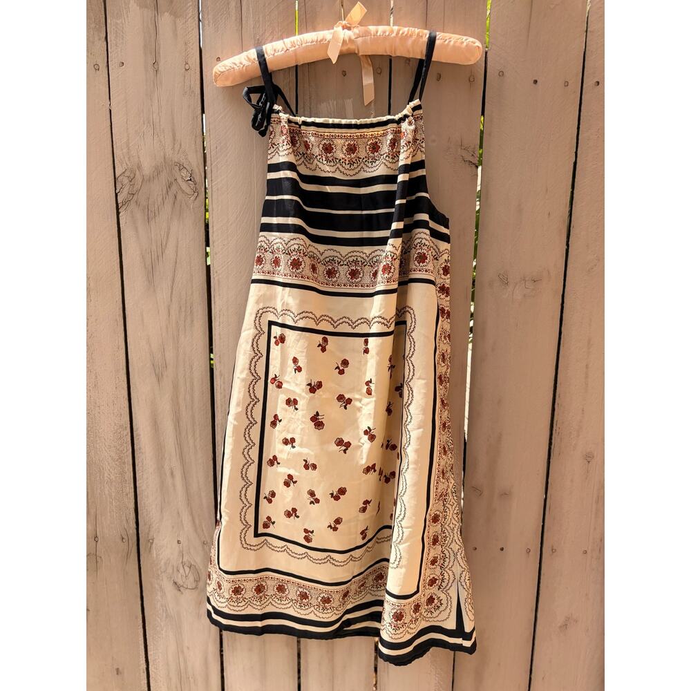 Vintage Scarf Print Tie-Shoulder Dress | Estate Find